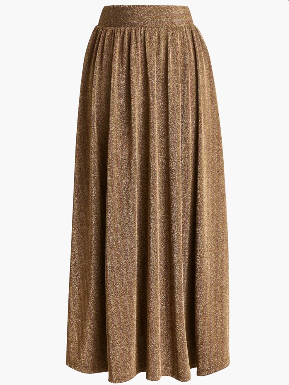 J.Crew Knit Sparkle Metallic MIdi Skirt Gold Size S
